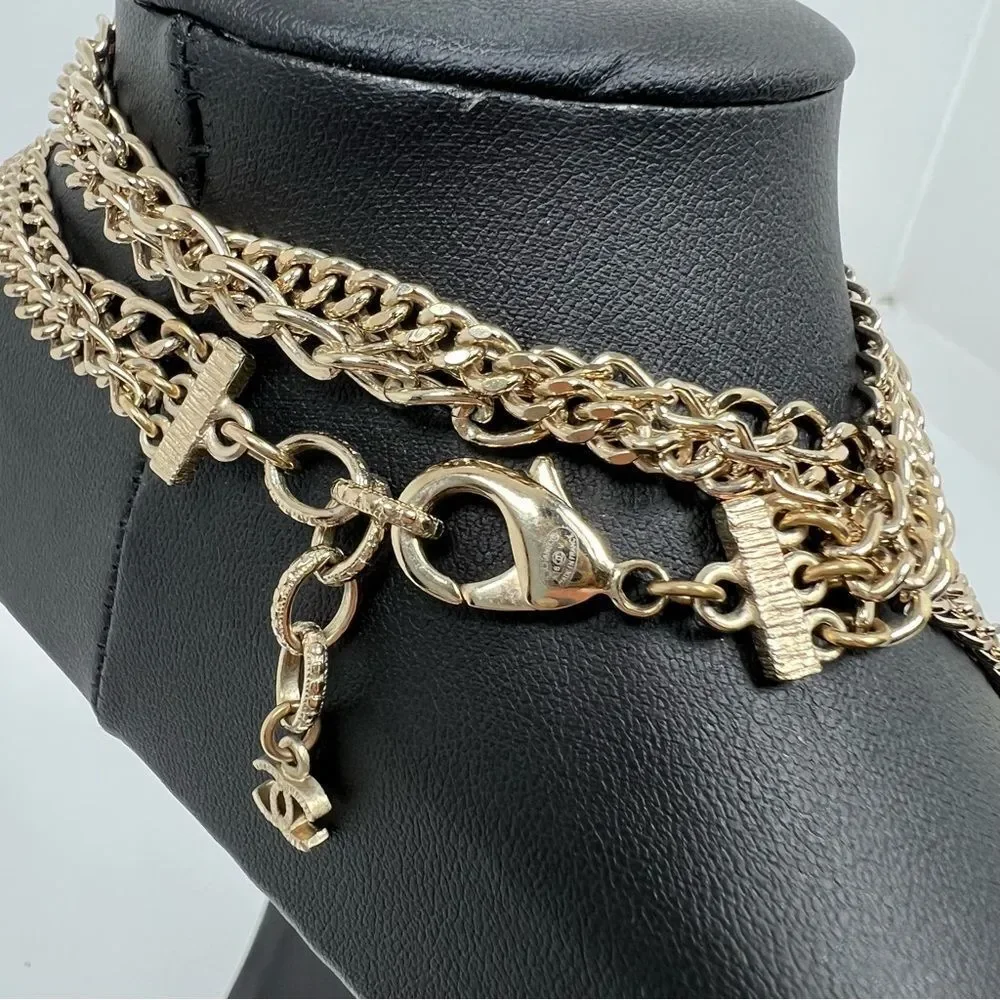Chanel Strass CC Multistrand Necklace